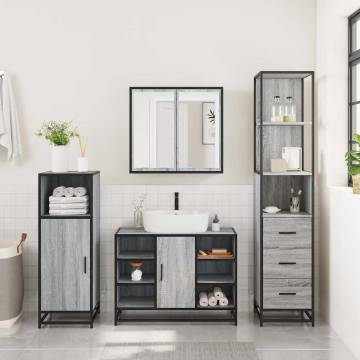 3 Piece Grey Sonoma Bathroom Furniture Set | Hipomarket