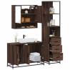  3 Piece Bathroom Furniture Set Brown Oak Engineered Wood Colour brown oak Number of 1 