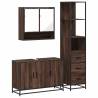 Stylish 3 Piece Brown Oak Bathroom Furniture Set | HipoMarket