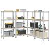  4-Layer Storage Shelves 4 pcs Silver Steel&Engineered Wood Colour silver Size 80 x 40 x 156 cm Quantity in Package 4 Amount 1 