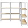 4-Layer Storage Shelves - Silver Steel & Engineered Wood