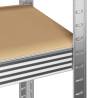 4-Layer Storage Shelves - Silver Steel & Engineered Wood