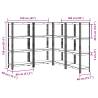 4-Layer Storage Shelves - Silver Steel & Engineered Wood