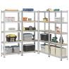  5-Layer Storage Shelves 4 pcs Silver Steel&Engineered Wood Colour silver Size 75 x 30 x 168 cm Quantity in Package 4 Amount 1 