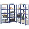  5-Layer Storage Shelves 4 pcs Blue Steel&Engineered Wood Colour blue Size 75 x 30 x 168 cm Quantity in Package 4 Amount 1 