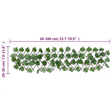 Expandable Artificial Grape Leaf Trellis - Green 180x20 cm