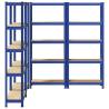 5-Layer Storage Shelves - Blue Steel & Engineered Wood 4 pcs