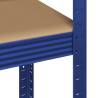 5-Layer Storage Shelves - Blue Steel & Engineered Wood 4 pcs