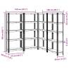 5-Layer Storage Shelves - Blue Steel & Engineered Wood 4 pcs