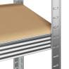 5-Layer Storage Shelves - 3 pcs Silver Steel & Engineered Wood