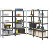  5-Layer Heavy-duty Shelves 4 pcs Anthracite Steel&Engineered Wood Colour anthracite Size 90 x 45 x 180 cm Quantity in Package 4 Amount 1 