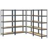 5-Layer Heavy-Duty Shelves - Anthracite Steel & Wood | HipoMarket