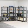 5-Layer Heavy-Duty Shelves - Anthracite Steel & Wood | HipoMarket