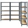 5-Layer Heavy-Duty Shelves - Anthracite Steel & Wood | HipoMarket