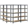 5-Layer Heavy-Duty Shelves - Anthracite Steel & Wood | HipoMarket