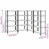 5-Layer Heavy-Duty Shelves - Anthracite Steel & Wood | HipoMarket