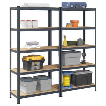 5-Layer Storage Shelves - Anthracite Steel & Engineered Wood