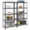  5-Layer Storage Shelves 2 pcs Anthracite Steel&Engineered Wood Colour anthracite Size 100 x 50 x 198 cm Quantity in Package 2 Amount 1 