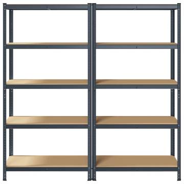 5-Layer Storage Shelves - Anthracite Steel & Engineered Wood