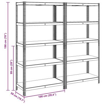 5-Layer Storage Shelves - Anthracite Steel & Engineered Wood