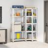 2 Piece 5-Layer Shelves Set - Steel & Engineered Wood