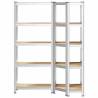 2 Piece 5-Layer Shelves Set - Steel & Engineered Wood