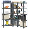  3 Piece 5-Layer Shelves Set Anthracite Steel&Engineered Wood Colour anthracite Size 75 x 30 x 168 cm Quantity in Package 3 Amount 1 