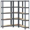 3 Piece 5-Layer Shelves Set - Anthracite Steel & Wood Storage