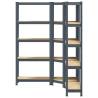 3 Piece 5-Layer Shelves Set - Anthracite Steel & Wood Storage