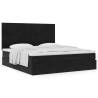  Ottoman Bed with Mattresses Black 160x200cm Velvet Colour black Size 160 x 200 cm Model plain design 