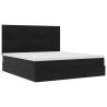 Ottoman Bed with Mattresses - Black Velvet 160x200cm | HipoMarket