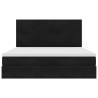 Ottoman Bed with Mattresses - Black Velvet 160x200cm | HipoMarket