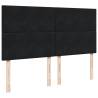 Ottoman Bed with Mattresses - Black Velvet 160x200cm | HipoMarket