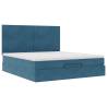 Ottoman Bed with Mattresses Dark Blue 160x200cm Velvet | HipoMarket