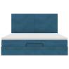 Ottoman Bed with Mattresses Dark Blue 160x200cm Velvet | HipoMarket