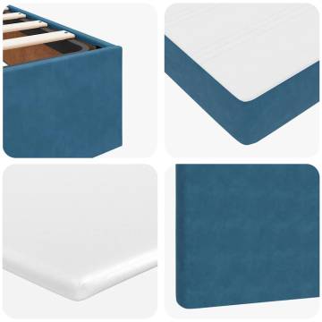 Ottoman Bed with Mattresses Dark Blue 160x200cm Velvet | HipoMarket