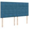 Ottoman Bed with Mattresses Dark Blue 160x200cm Velvet