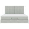 Light Grey Ottoman Bed with Mattress 180x200cm - Velvet Luxury