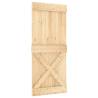 Sliding Door with Hardware Set - Solid Pine Wood 90x210 cm