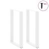 U-Shaped Coffee Table Legs - White Steel - 60x(90-91) cm