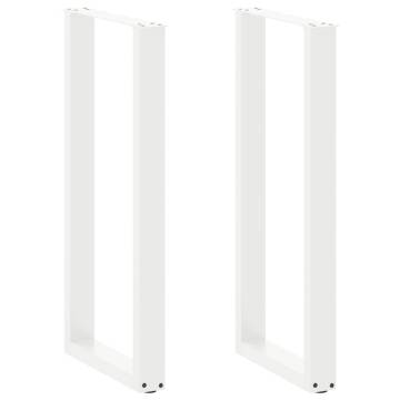 Coffee Table Legs U-Shaped White Steel - 50x(100-101) cm