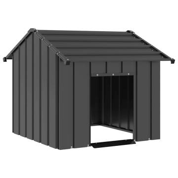 Durable Galvanised Steel Dog House with Roof - 85x107x81 cm