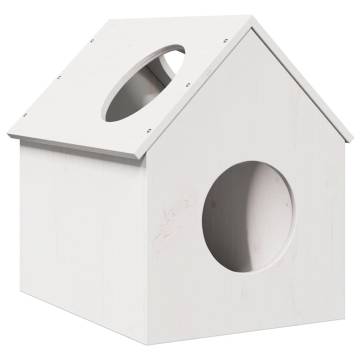 Cat House White - Solid Pine Wood | 41x50x50 cm Design