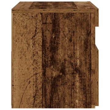 Stylish Bedside Cabinet with LED Lights - Old Wood 60x35x40 cm