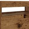 Stylish Bedside Cabinet with LED Lights - Old Wood 60x35x40 cm