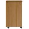 Rolling Cabinet with Drawers - MOSS Honey Brown Wood