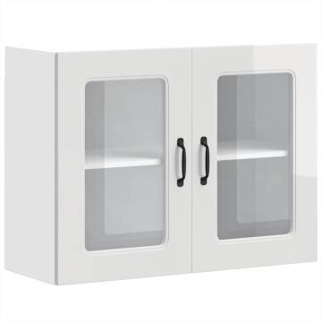 Kalmar High Gloss White Kitchen Wall Cabinet with Glass Door