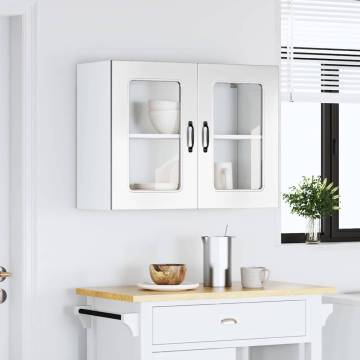 Kalmar High Gloss White Kitchen Wall Cabinet with Glass Door