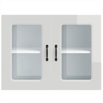 Kalmar High Gloss White Kitchen Wall Cabinet with Glass Door