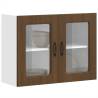  Kitchen Wall Cabinet with Glass Door Kalmar Brown Oak Engineered Wood Colour brown oak Quantity in Package 1 Model wall glass cabinet 80 cm Number of 